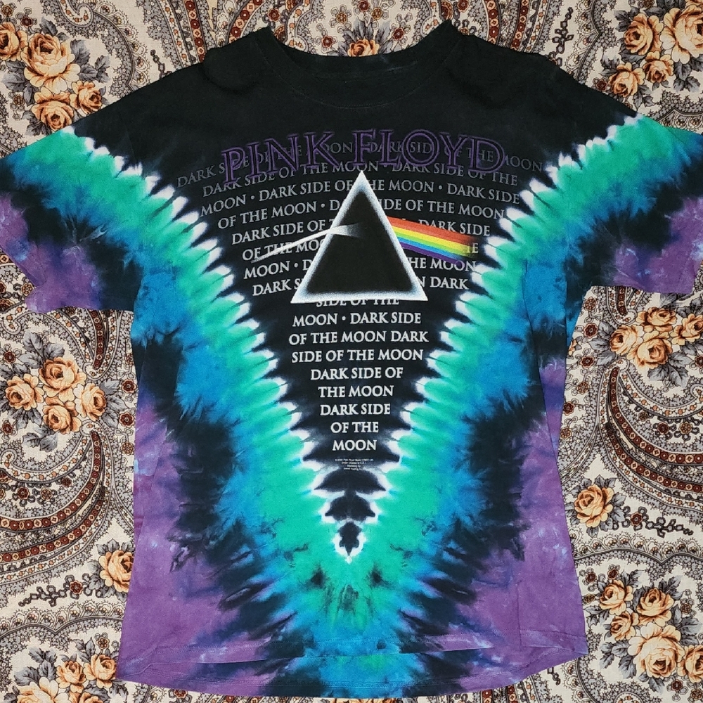 Pink Floyd Dark Side Of The Moon Tie-Dye T-Shirt - Black, Blue, Green, Purple